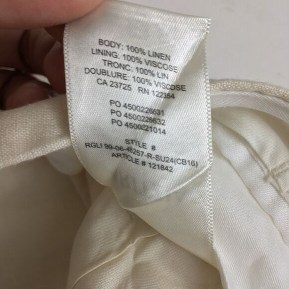 Aritzia The Effortless Pants Linen Cropped Sz 4 Natural Ecru - Picture 9 of 14